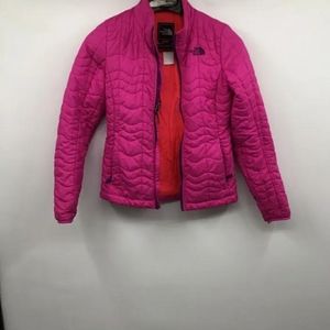The North Face Womens Pink Zipped Pocket  Full-Zip Puffer Jacket XS